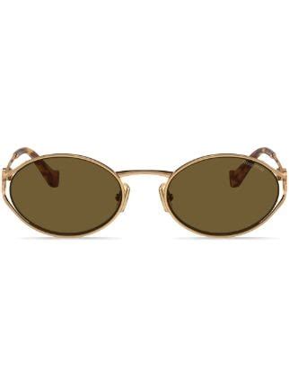 miu miu oval frame sunglasses|miu sunglasses for women.